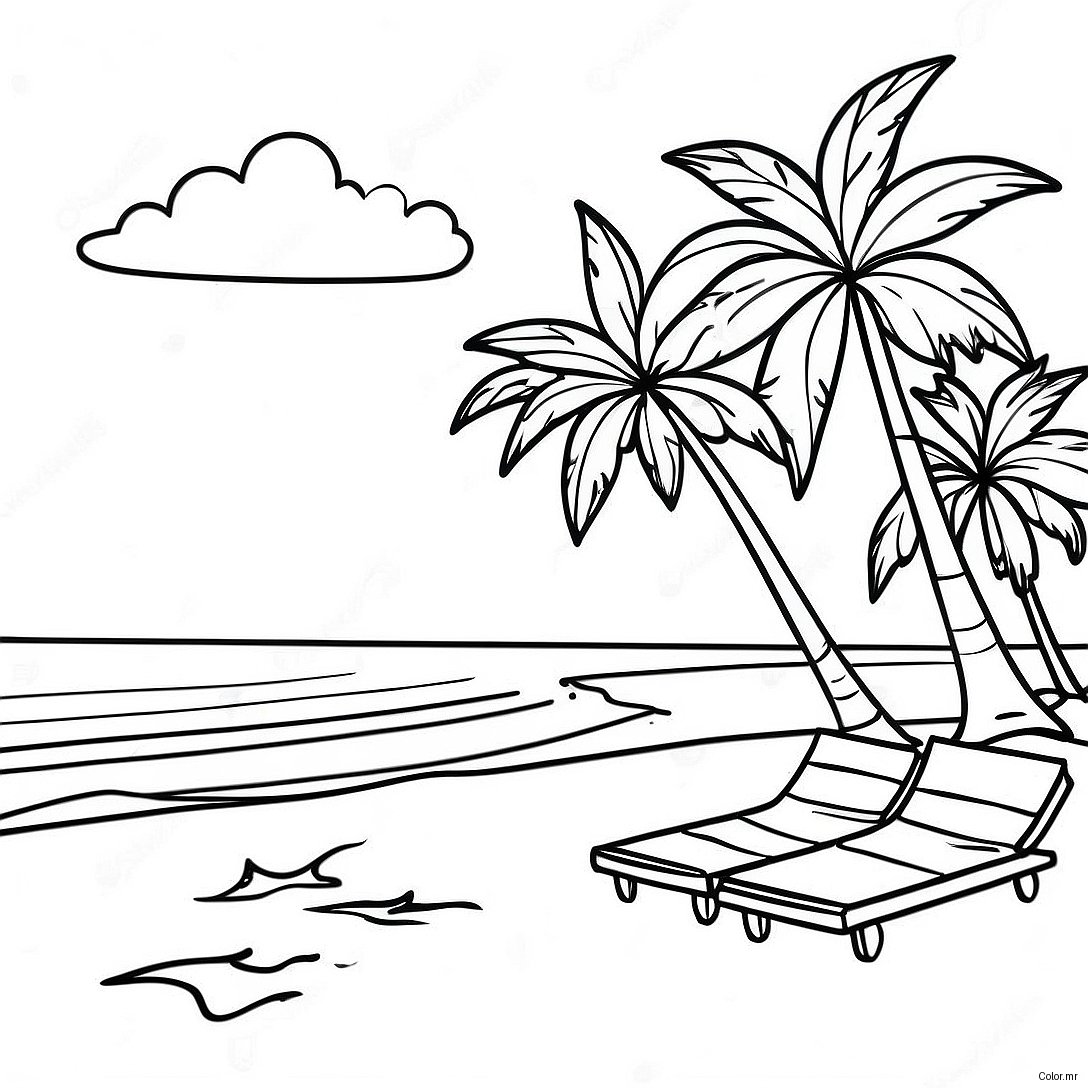 Colorful Dominican Republic Beach Scene Coloring Page 28947 26173