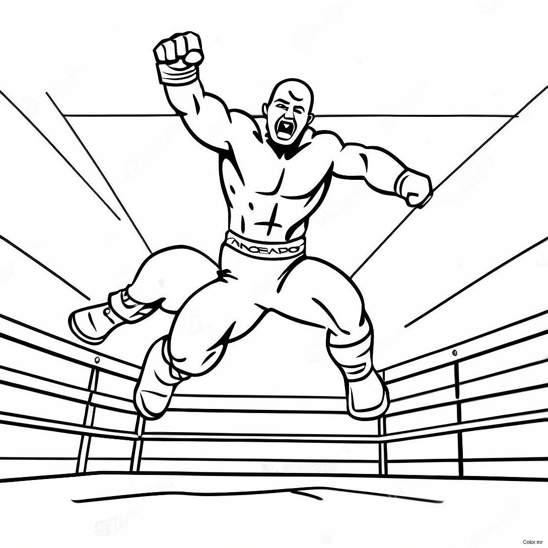 Editable Wwe Wrestler Jumping On Opponent Coloring Page 53237 44265