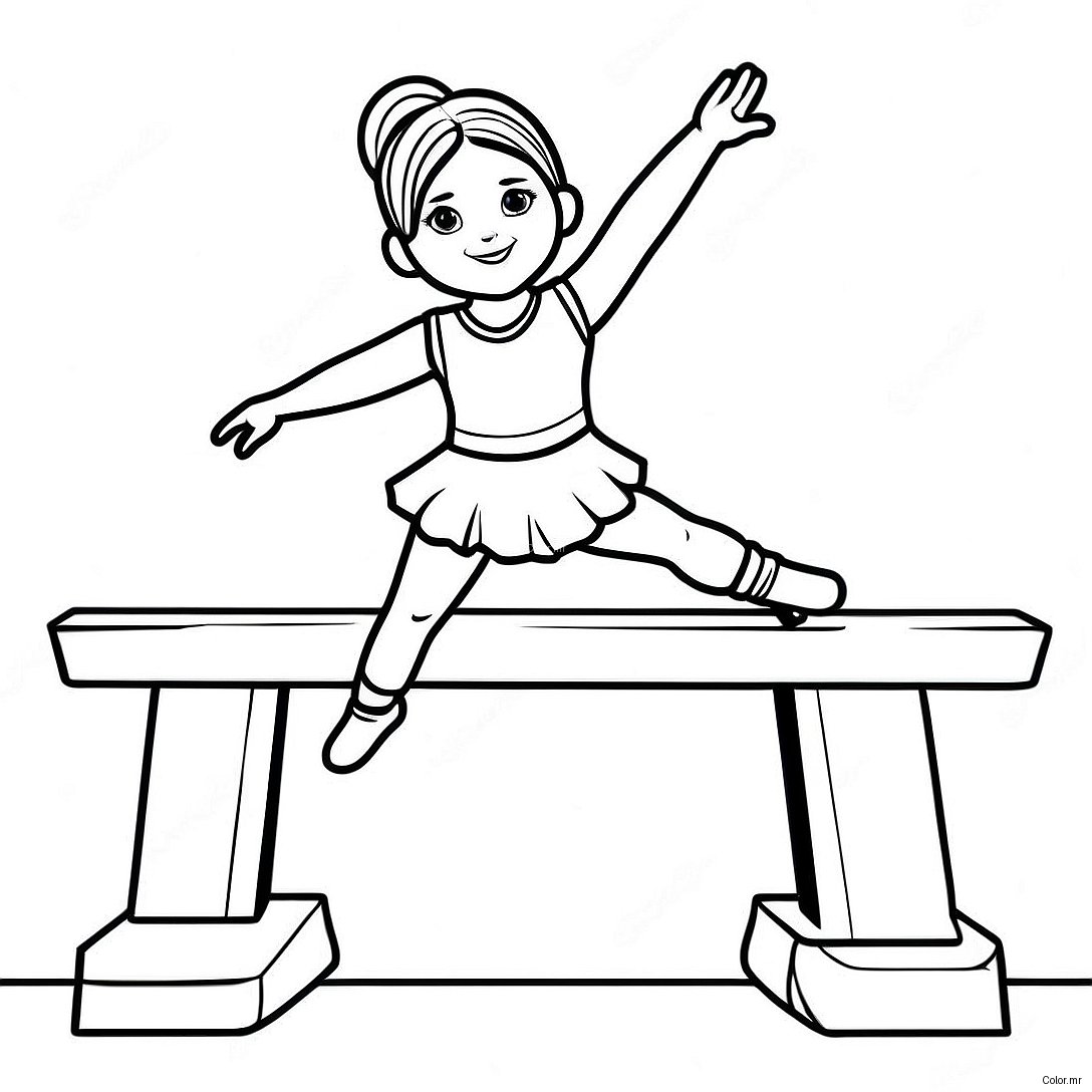 Elegant Gymnastics American Girl Doll Balancing On A Beam Coloring Page 43193 35955