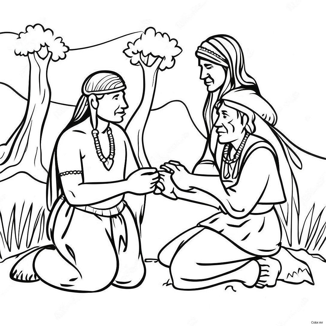 Jamestown Native American Interaction Coloring Page 35484 29524