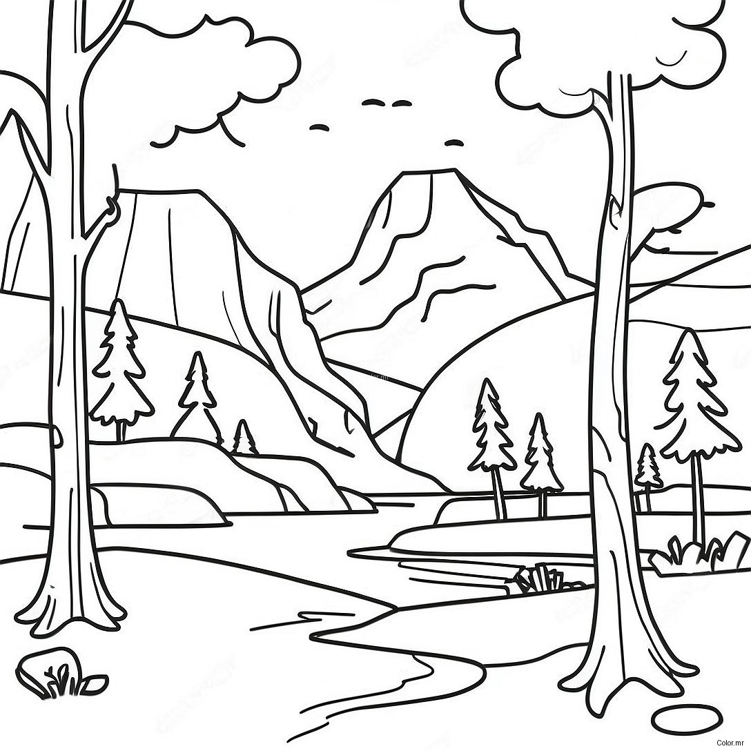National Park Scenic Landscape Coloring Page 16181 13653