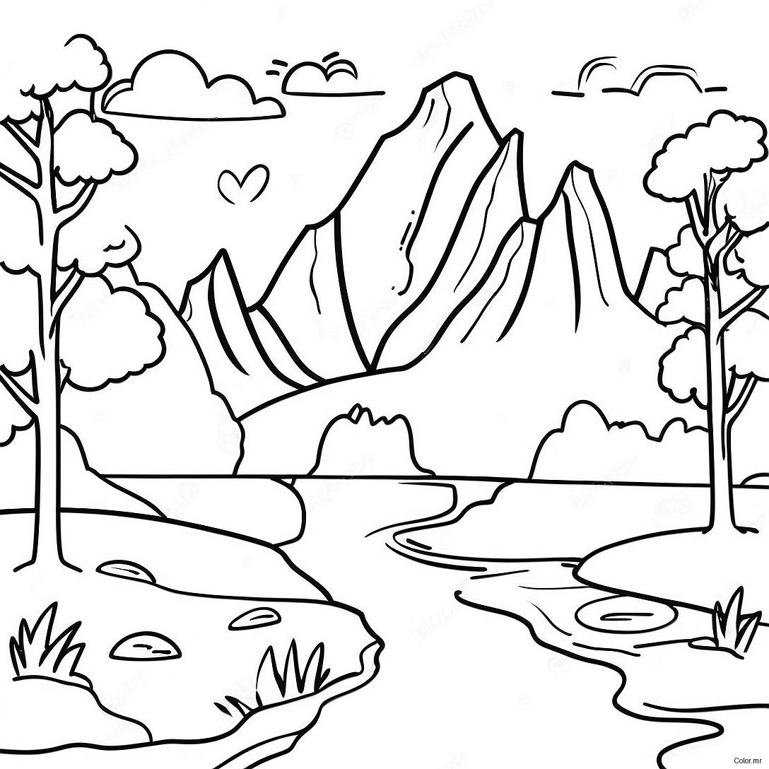 National Park Scenic Landscape Coloring Page 16181 13656