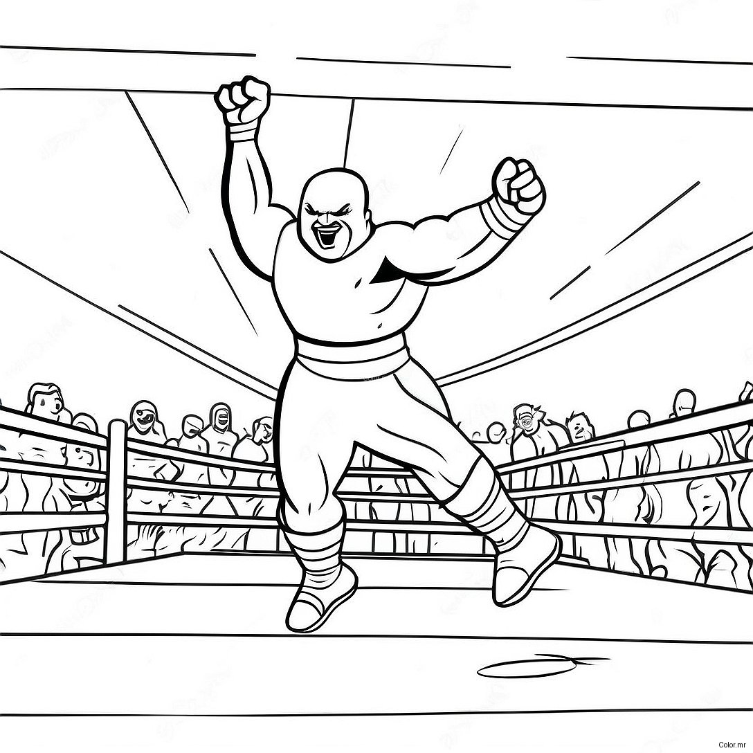 Thick Lined Wwe Wrestler Jumping On Opponent Coloring Page 36705 30586