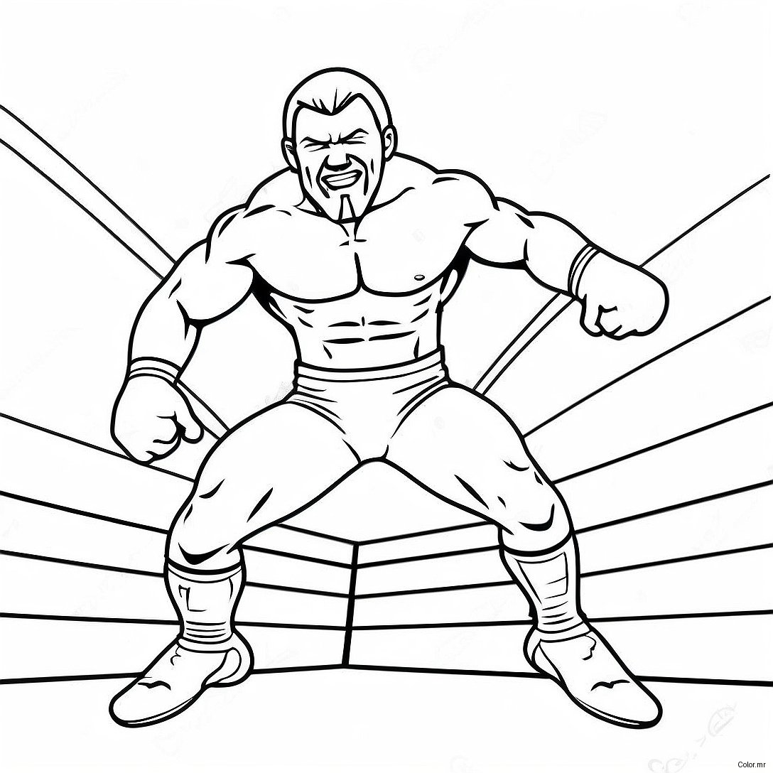Vibrant Wwe Wrestler Jumping On Opponent Coloring Page 54059 45043