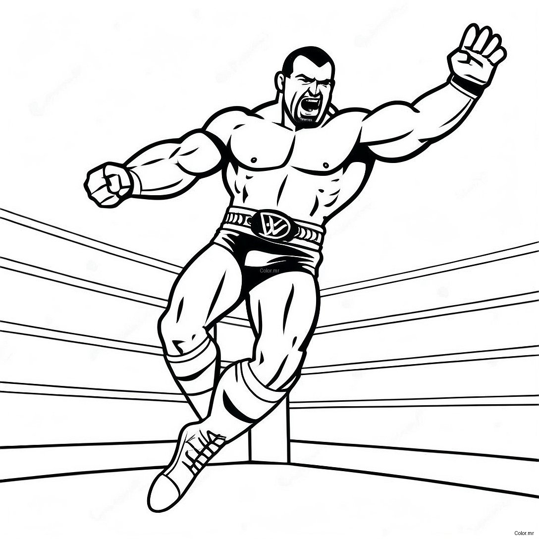 Wwe Wrestler Jumping On Opponent Coloring Page 64370 53231