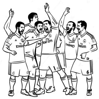 Real Madrid Spelers Vieren Kleurplaat 10237-8416