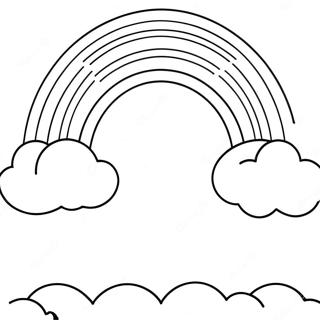 Kleurige Regenboog Met Wolken Kleurplaat 102-86