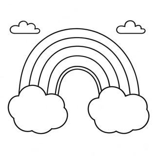 Kleurige Regenboog Met Wolken Kleurplaat 102-88