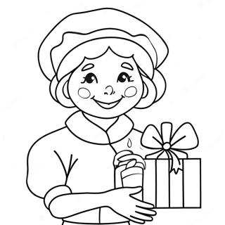 Vrolijke Mevrouw Claus Met Cadeaus Kleurplaat 10408-8541