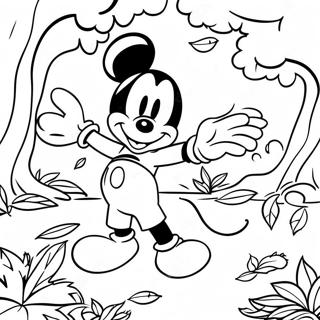 Mickey Mouse In Herfstbladeren Kleurplaat 10468-8589