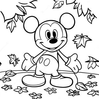 Mickey Mouse In Herfstbladeren Kleurplaat 10468-8592