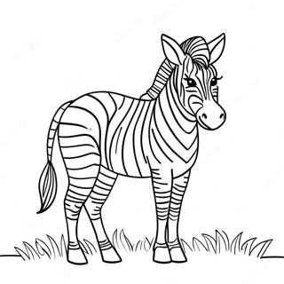 Zebra Met Kleurrijke Strepen Kleurplaat 10618-8709