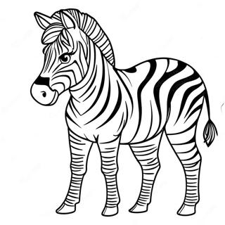 Zebra Met Kleurrijke Strepen Kleurplaat 10618-8711