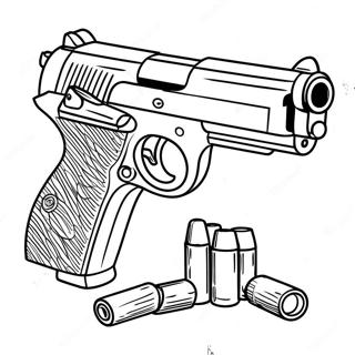 Realistische Handgun Kleurplaat 1062-849