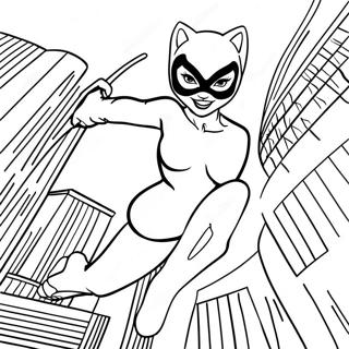 Dynamische Catwoman In Actie Kleurplaat 10678-8757