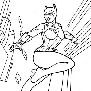 Dynamische Catwoman In Actie Kleurplaat 10678-8758