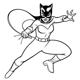 Dynamische Catwoman In Actie Kleurplaat 10678-8760