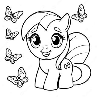 Schattige Fluttershy Met Vlinders Kleurplaat 10858-8903