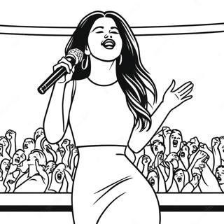 Selena Zingt Op Het Podium Kleurplaat 10978-8997