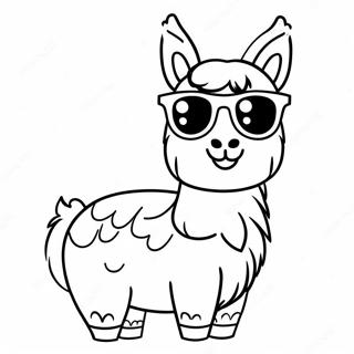 Schattige Lama Lama Met Zonnebril Kleurplaat 10988-9005