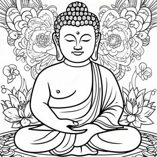 Vredige Boeddha Meditatie Kleurplaat 11238-9216