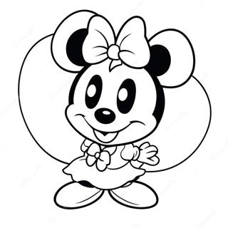 Schattige Minnie Mouse Met Strik Kleurplaat 112-93