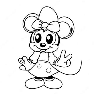 Schattige Minnie Mouse Met Strik Kleurplaat 112-94