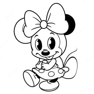 Schattige Minnie Mouse Met Strik Kleurplaat 112-95