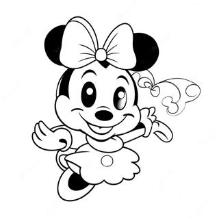 Schattige Minnie Mouse Met Strik Kleurplaat 112-96