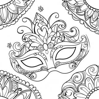 Feestelijke Mardi Gras Masker Kleurplaat 1132-905