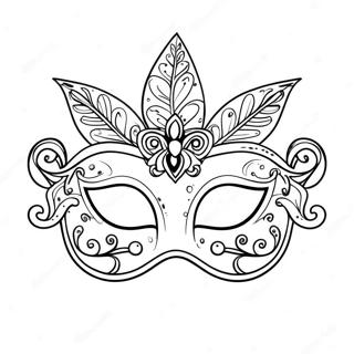 Feestelijke Mardi Gras Masker Kleurplaat 1132-906