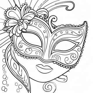 Feestelijke Mardi Gras Masker Kleurplaat 1132-907