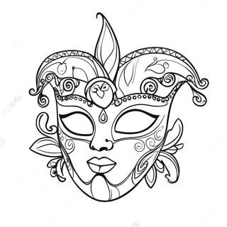 Feestelijke Mardi Gras Masker Kleurplaat 1132-908