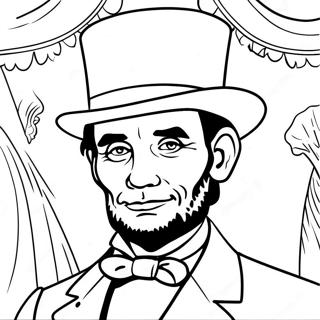 Abraham Lincoln In Een Hoge Hoed Kleurplaat 11468-9397