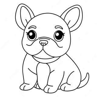 Schattige Franse Bulldog Puppy Kleurplaat 11498-9423