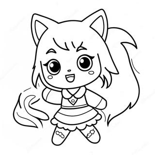 Schattig Gacha Life Wolf Meisje Kleurplaat 11518-9438