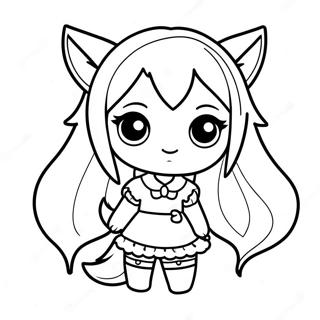 Schattig Gacha Life Wolf Meisje Kleurplaat 11518-9440