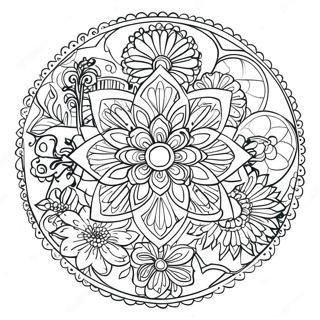 Ontspannende Bloem Mandala Kleurplaat 11797-9675