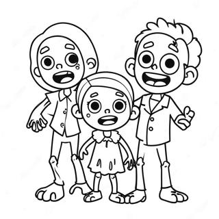 Schattige Zombie Familie Kleurplaat 12048-9864