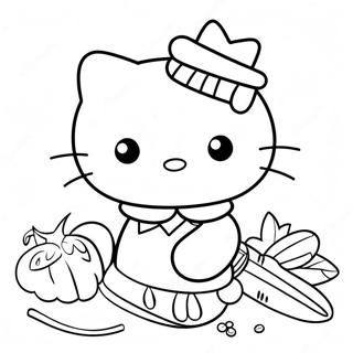 Hello Kitty Thanksgiving Kleurplaat 12447-10355