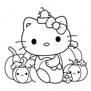 Hello Kitty Met Pompoen Kleurplaat 12448-10357