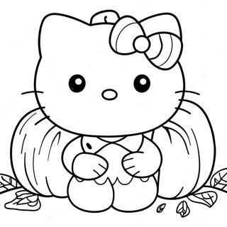 Hello Kitty Met Pompoen Kleurplaat 12448-10360