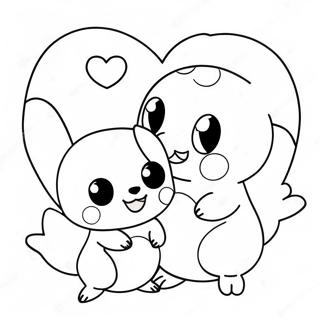 Schattige Pokemon Liefde Hart Kleurplaat 12478-10383