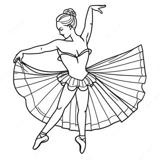 Elegante Ballerina In Gracieuze Houding Kleurplaat 12568-10461