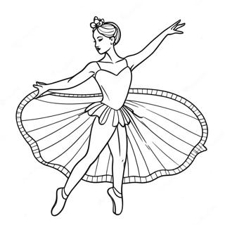 Elegante Ballerina In Gracieuze Houding Kleurplaat 12568-10464