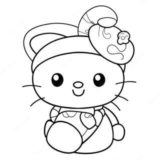 Hello Kitty In Santa Hoed Kleurplaat 12628-10510