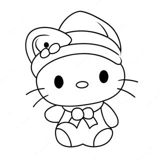 Hello Kitty In Santa Hoed Kleurplaat 12628-10511