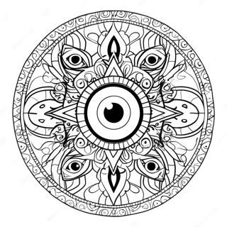 Kleurrijke Boze Oog Mandala Kleurplaat 12658-10536