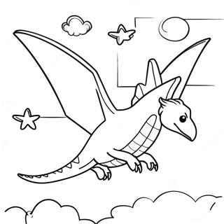 Vliegende Pterodactyl In De Lucht Kleurplaat 12678-10550