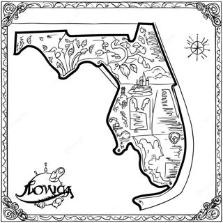 Kleurplaat Van De Kaart Van Florida 12857-10688